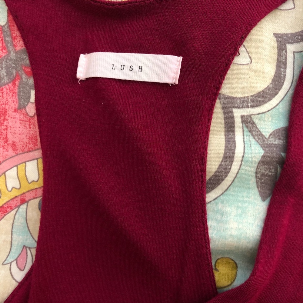 GUC LUSH Cranberry Racer Back Maxi Dress Small - Picture 5 of 6